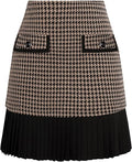 Women's Casual Plaid High Waist Pleated A-Line Uniform Mini Skirt